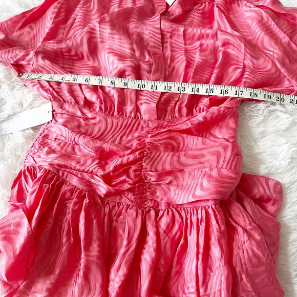 Ronny Kobo Brenda Dress Ria Pink Silk Blend Mini Ruched Waist Size M NWT - Picture 10 of 11